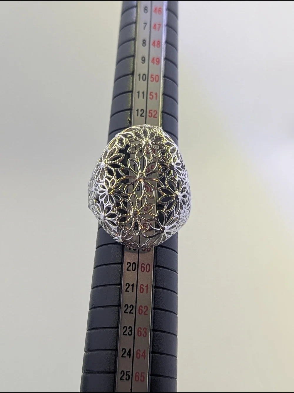 🌸 Sterling Silver Statement Ring Floral Filigree Lattice ✨ - Picture 6 of 6